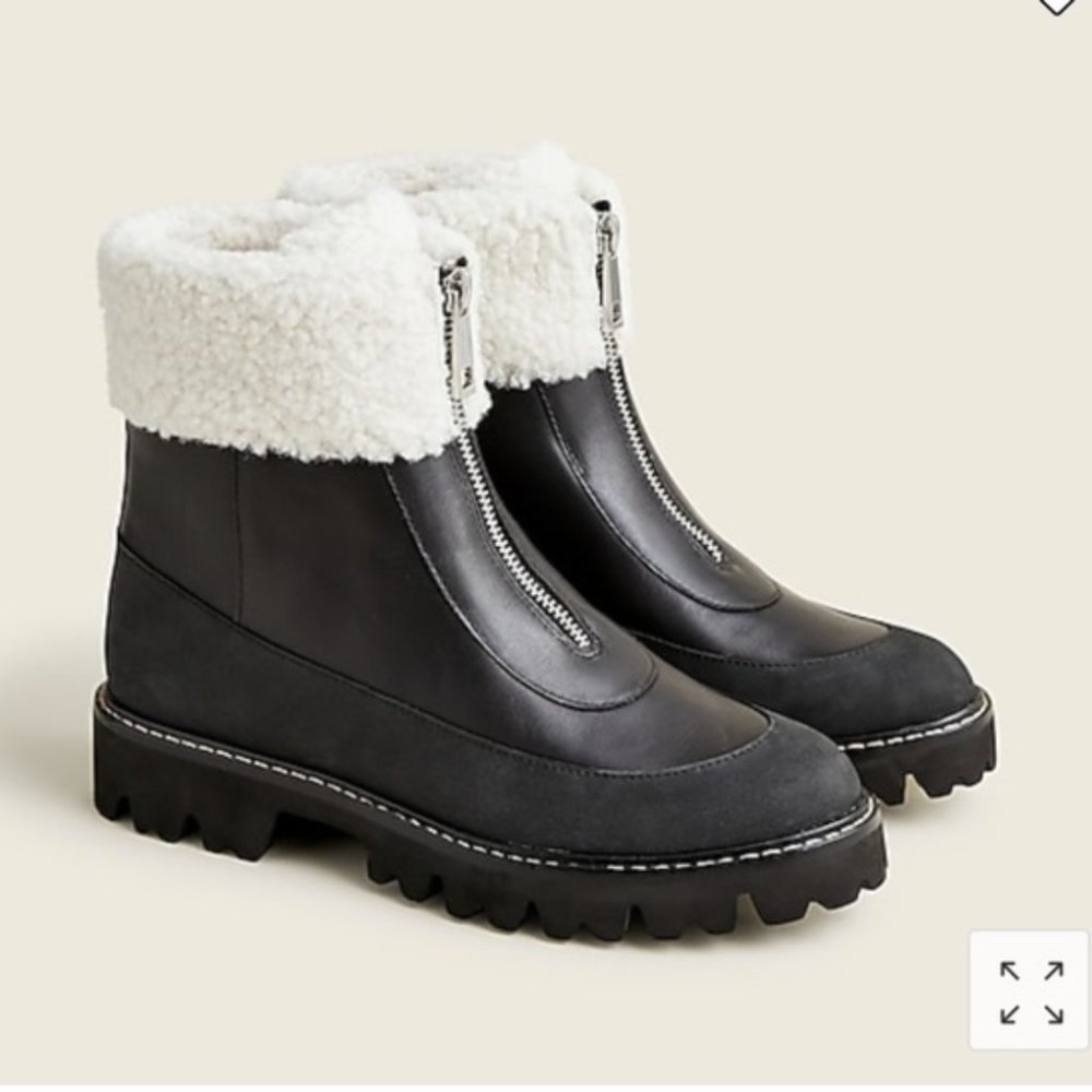 J. Crew Gwen lug-sole front- zip boots BD826